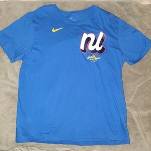 National League All Star T-shirt.  Nike Blue Tee with Yellow Logo